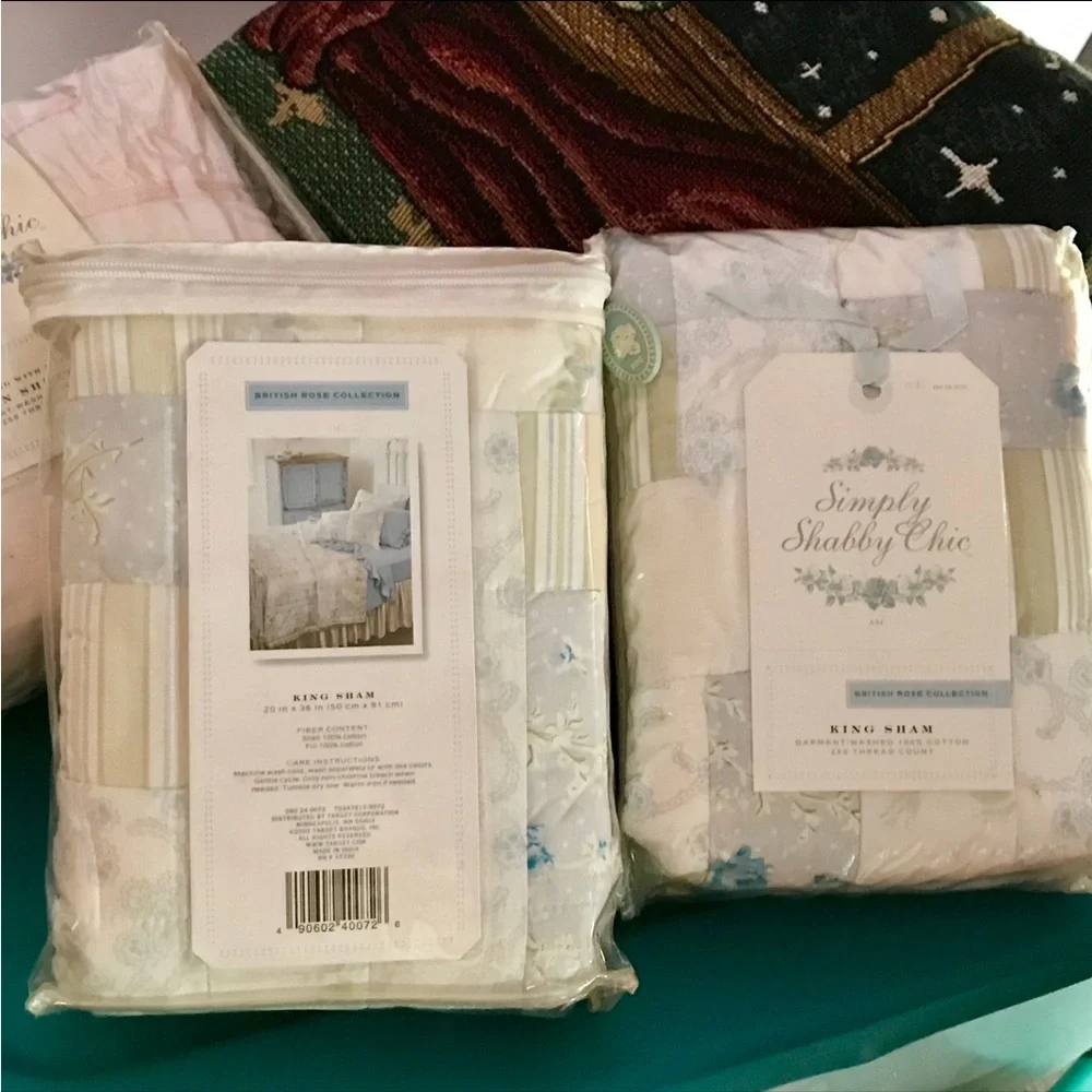NIP Simply Shabby Floral‎ King Sham Set of 2 Farmhouse French Cottage a801